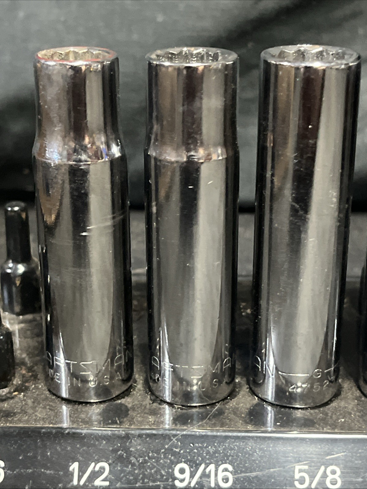 Craftsman USA 1/2” Drive 12 Point Deepwell SAE Socket Set 1/2- 1 1/8 All G But 1