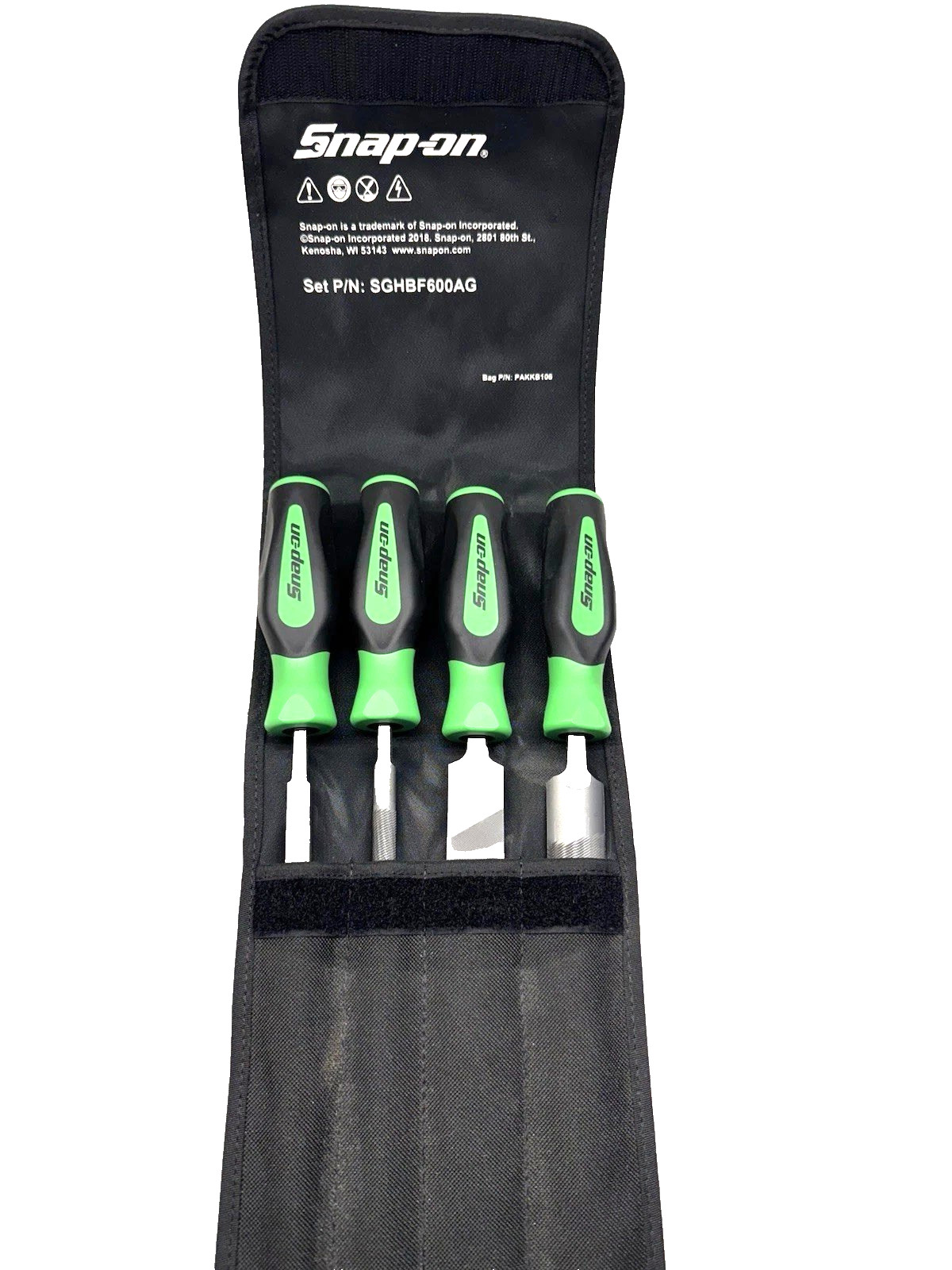New Snap-on™ SGHBF600AG 4pc Green Instinct Soft Handle Mixed File Set SEALed