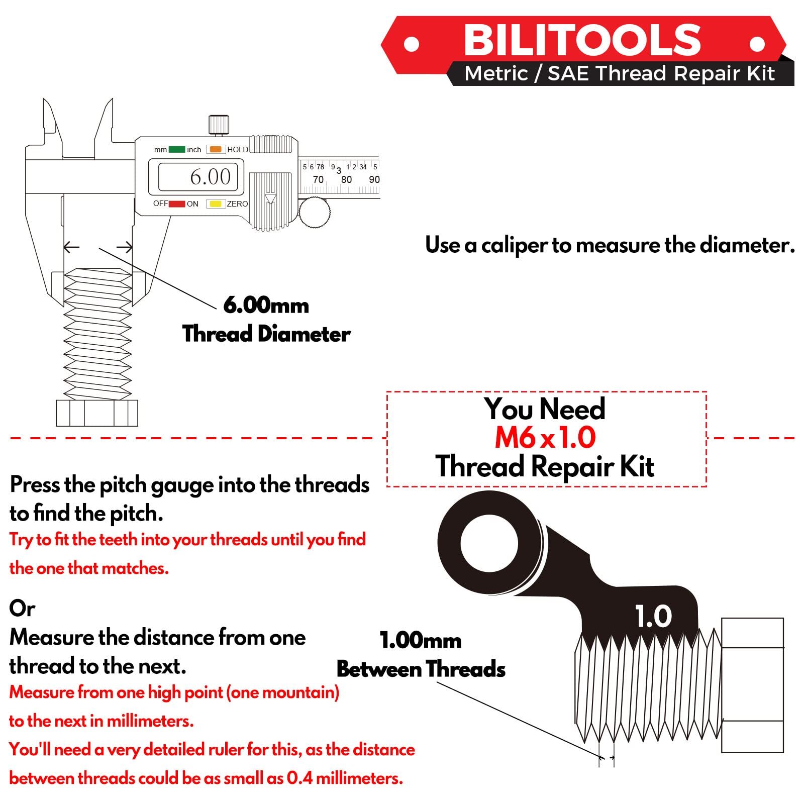 M10x1.25 Thread Repair Kit HSS Drill Helicoil Repair Kit Metric