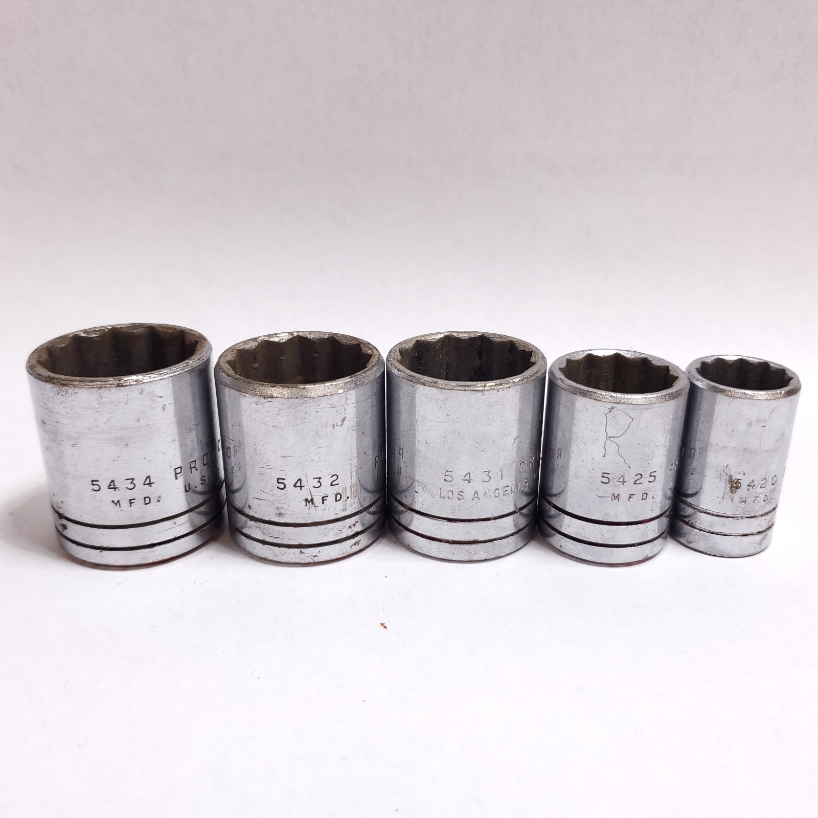 Proto 5 pc. 1/2″ Drive Shallow Sockets 1-1/16 – 5/8 12-point