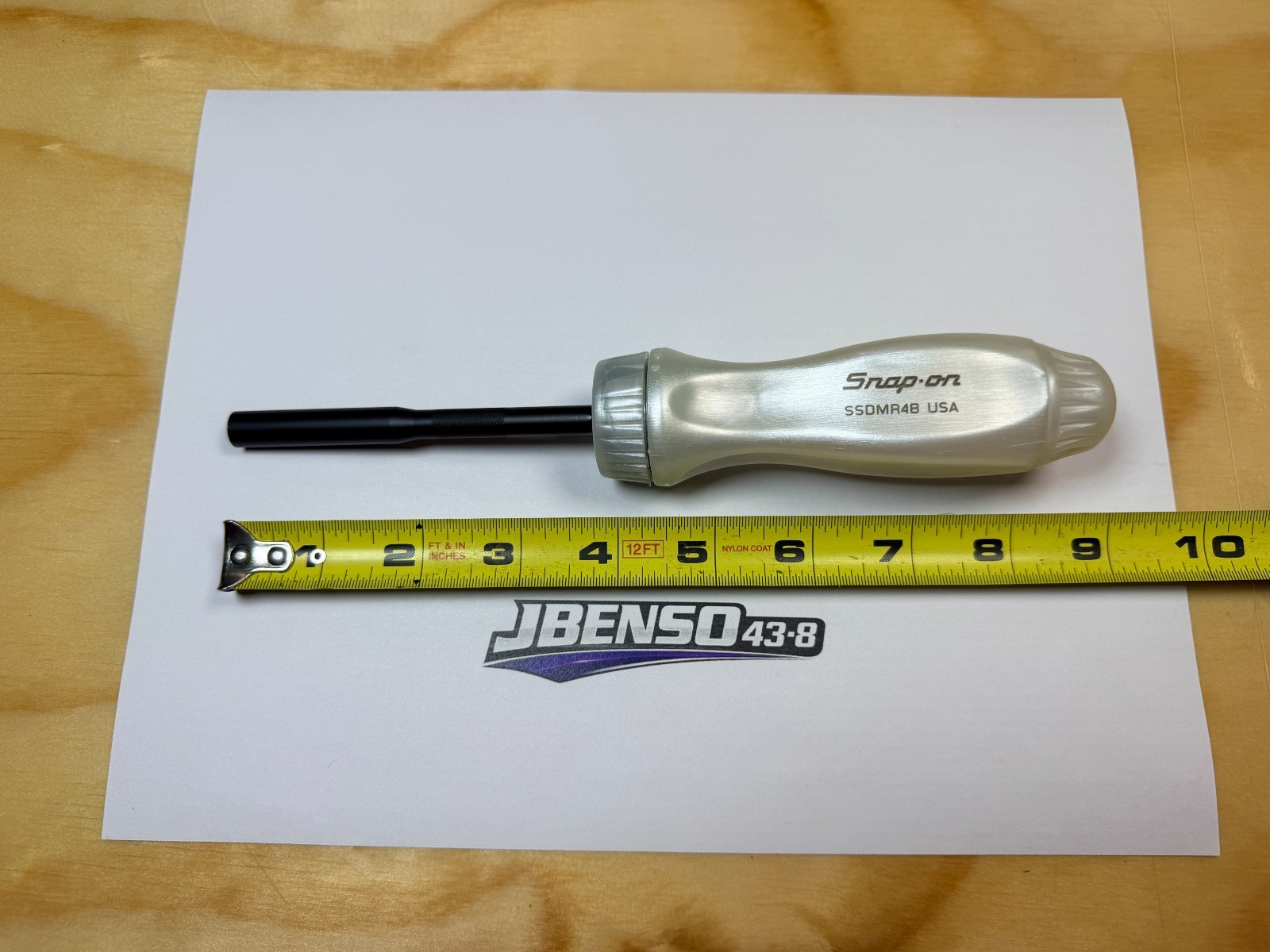Snap-on Tools NEW PEARL WHITE Ratcheting Screwdriver w/ Black Shaft SSDMR4BPW