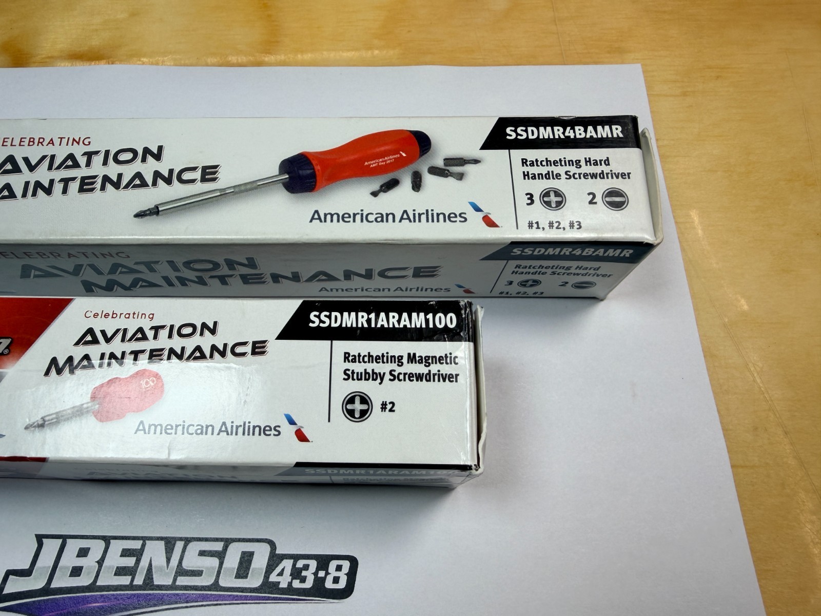 Snap-on Tools USA NEW 2pc AMERICAN AIRLINES AMT DAY Ratcheting Screwdriver Set