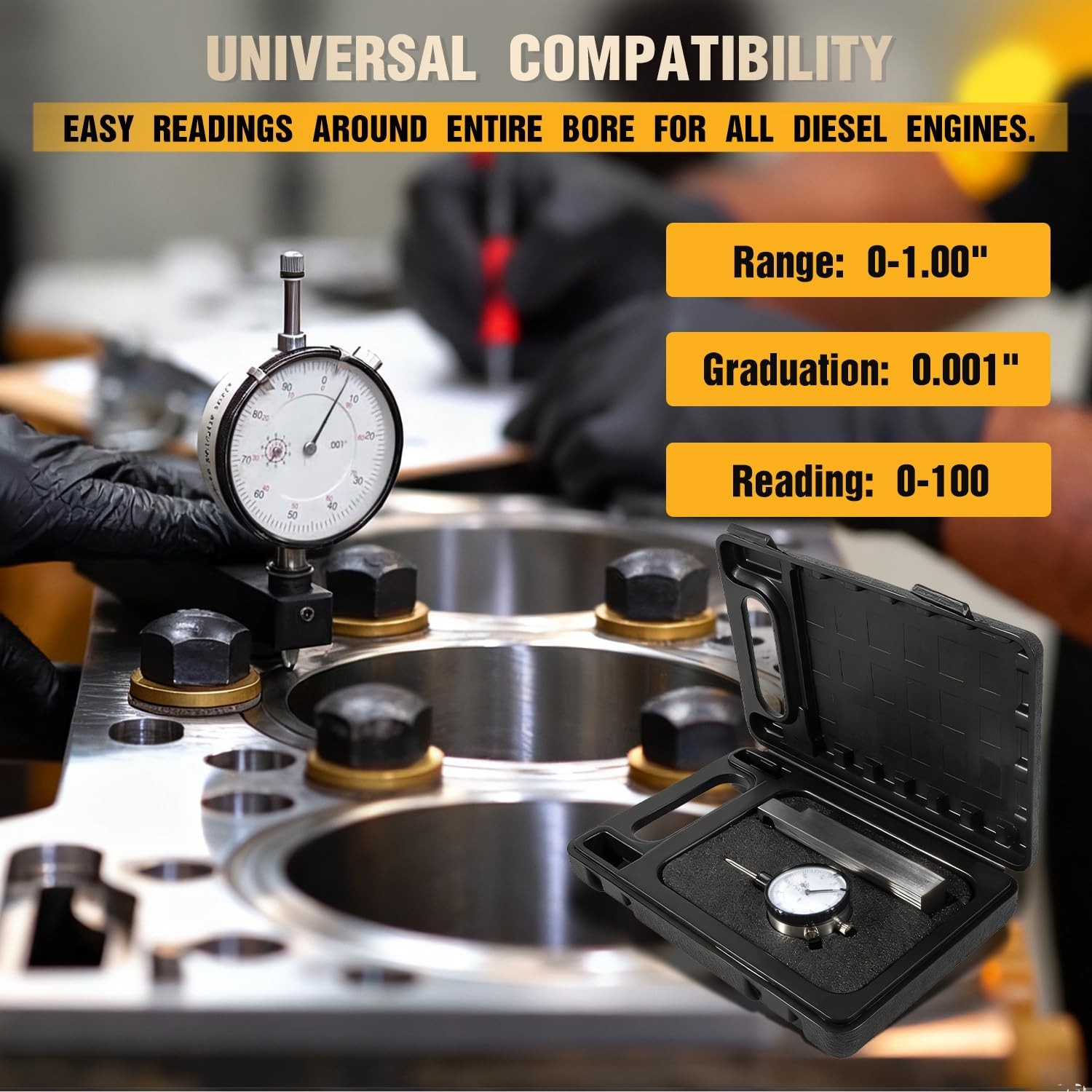 6434 Sleeve Height Counter Bore Gauge 0-1.00″ Engine Cylinder Tool for Diesel