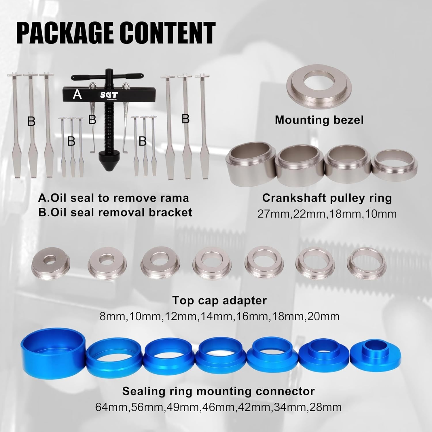 SGT ,33pcs Crank Bearing Camshaft Seal with Seal Puller,Crank Seal Installer …