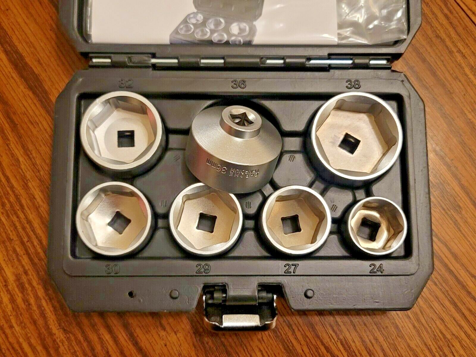 ATD 7pc 3/8″ dr Low Profile Oil Filter Socket Set 24,27,29,30,32,36 & 38mm #5232
