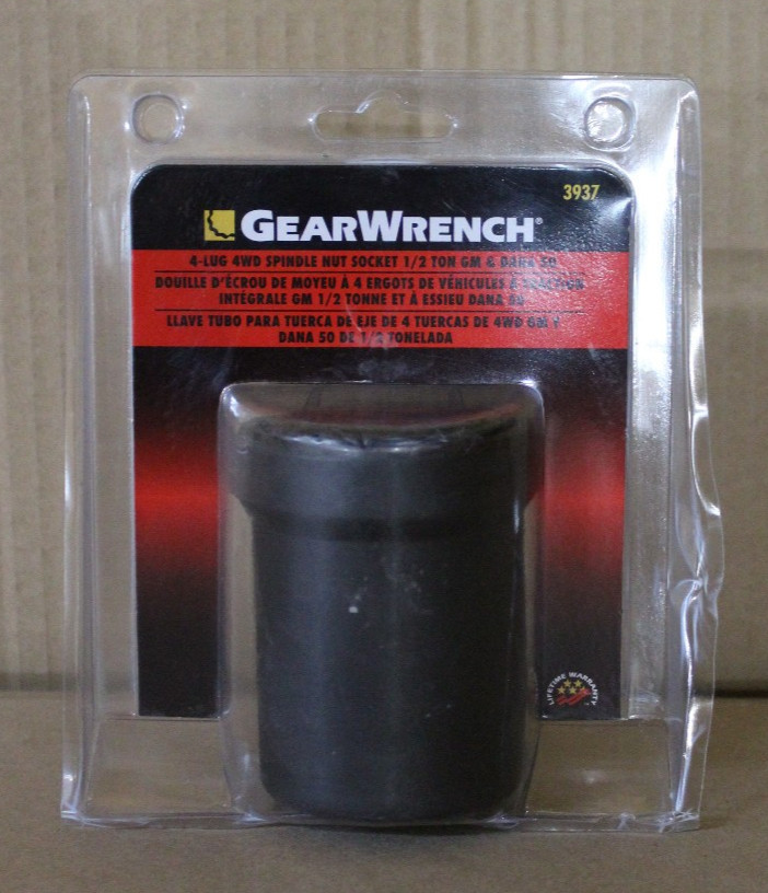 GEARWRENCH 3937 4-LUG 4WD SPINDLE NUT SOCKET 1/2 TON GM & DANA 50