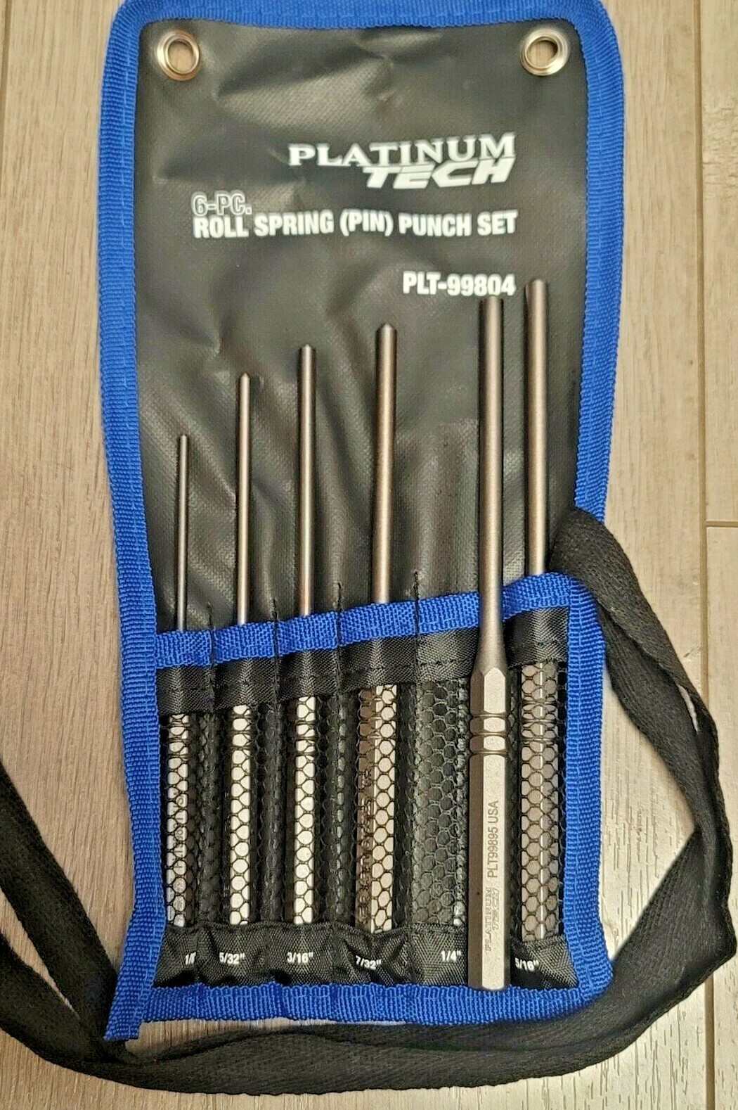 Platinum Tech 5pc Pilot Point Roll Pin Punch Set, 1/8″ to 5/16″ USA #99804