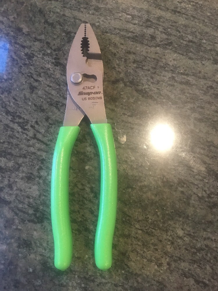Snap On 47acf 8″ talon grip combination slip-joint pliers green new