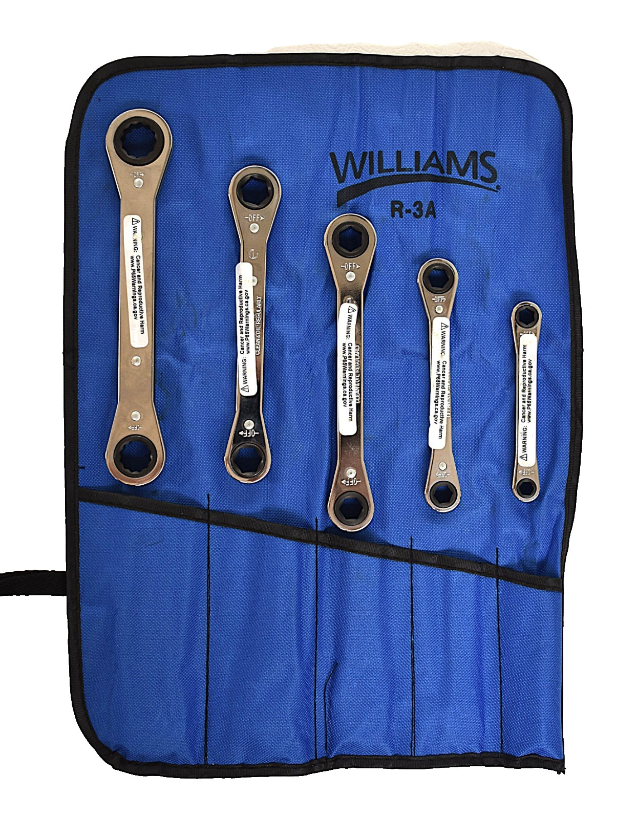 Williams 5pc Ratcheting Box End Wrench Set 6/12 Point Metric w/pouch USA New