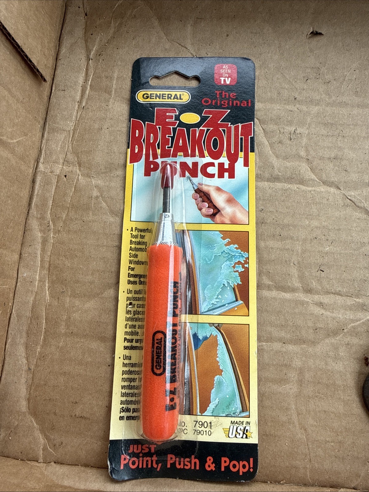 The Original E-Z Breakout Punch Automobile Tool Point Push Pop New In Pkg.