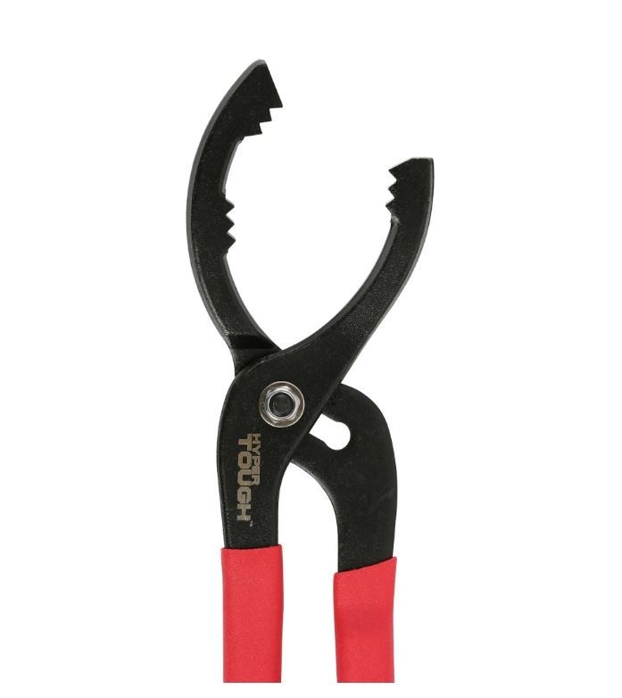 Red 12″ Adjustable Oil Filter Pliers with Non-Slip Handles