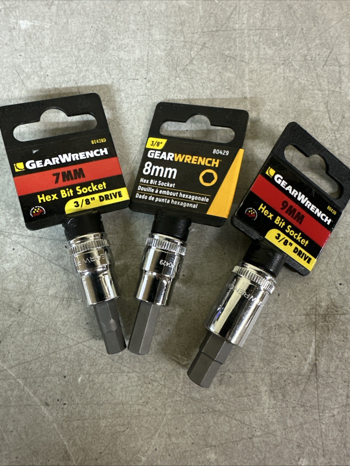 NEW GearWrench HEXBit Socket 3/8” Drive 11pc 2,2.5, 3, 4, 5, 6, 7, 8, 9, 11, 12