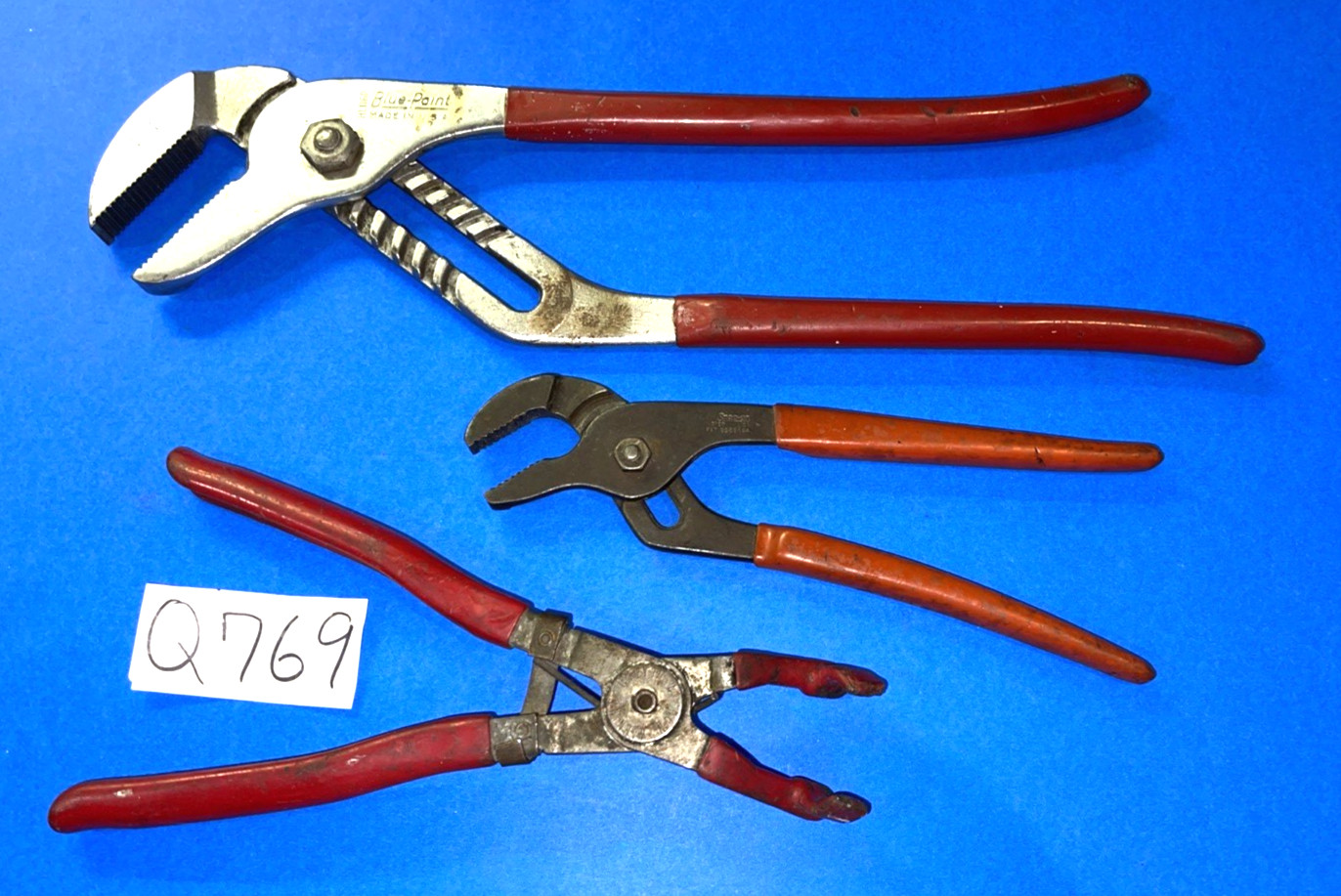 SNAP-ON & BLUE-POINT TOOLS 2 PIECE ADJUSTABLE JAW + SPARK PLUG BOOT PLIERS