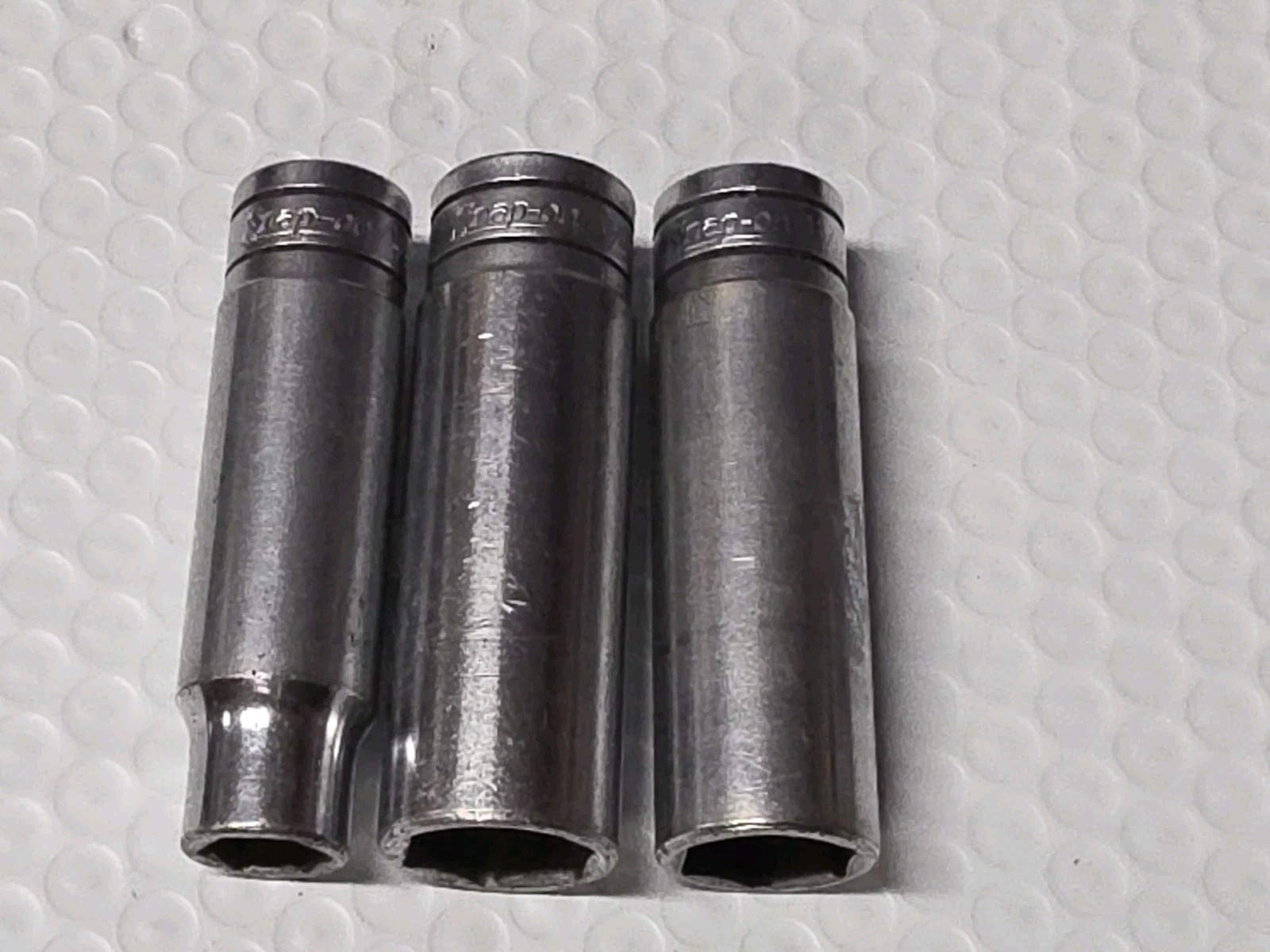 Snap-on 3/8 Drive TS SAE 3/4, 11/16, & 1/2 6 Point Sockets.