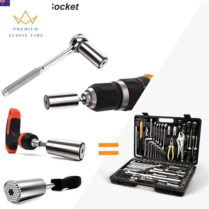 Universal Socket Wrench Head Set Sleeve Gadget 7-19Mm Power Drill Adapter Spanne