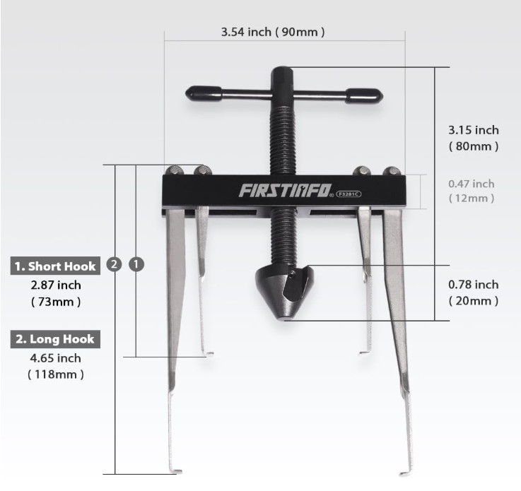 F3281C Crankshaft Camshaft Seal Remover Separator Puller with 2 Pairs of Hooks..