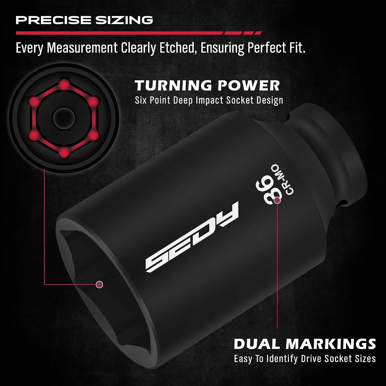 Heavy Duty Metric Large Jumbo Socket Set 1/2 Drive