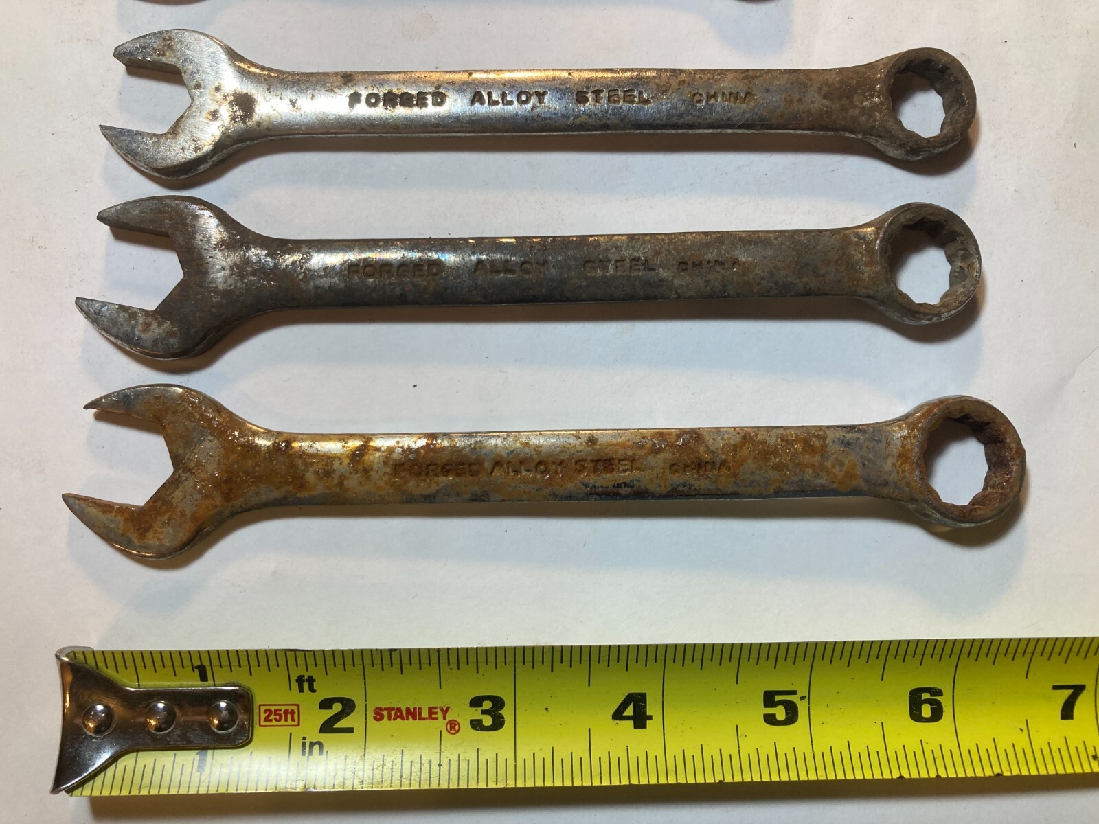 Vintage 6 Combination Wrenches 8, 10, 11, 13, 14, 15mm Steel Drop Forged Metric