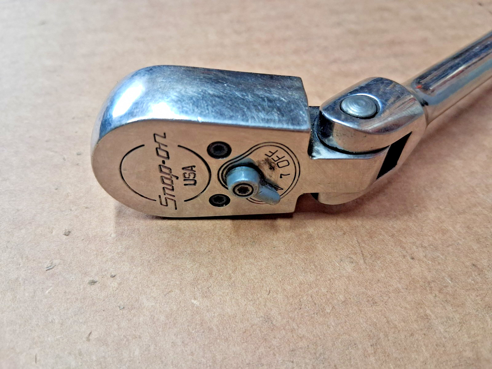 Snap-On F852 3/8″ Drive Flex Head Offset Bent Handle Ratchet 12″ USA