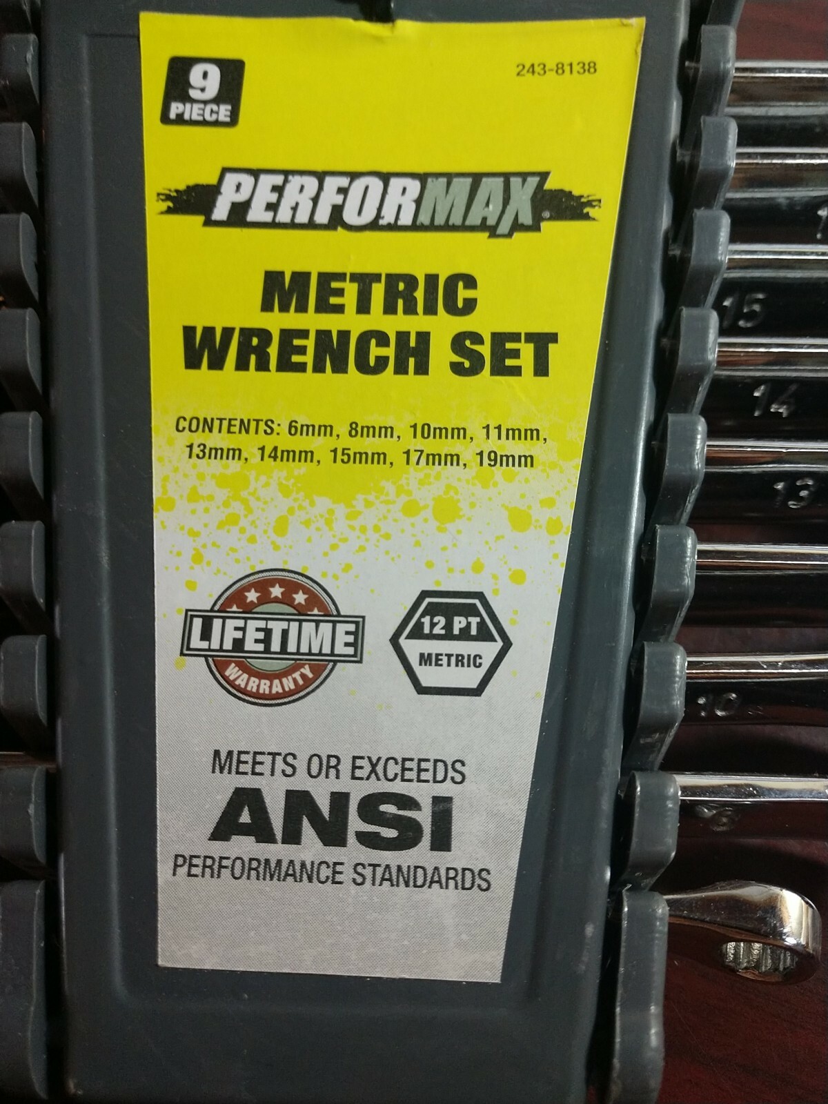 Performax COMBINATION WRENCH SET, NEW, METRIC 9 piece, (AQ-21)