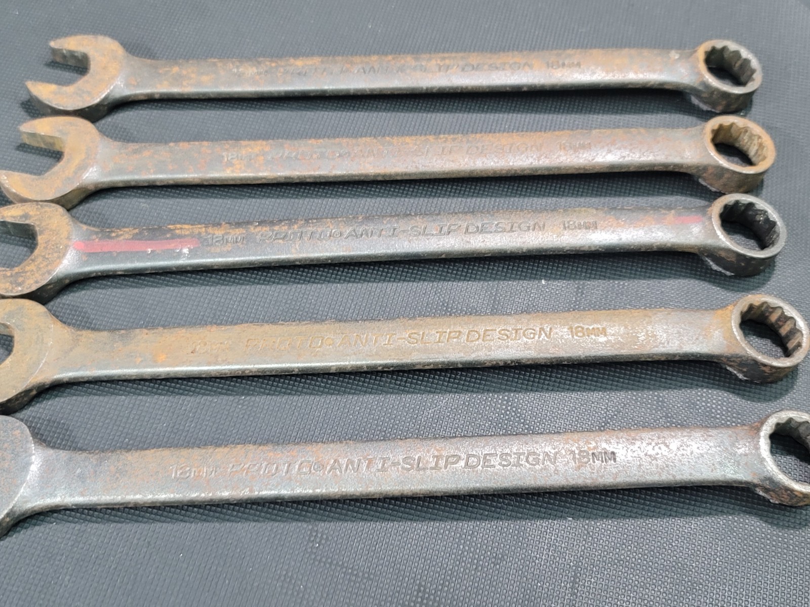 Lot of 5 Proto Professional 18mm Metric 12 Point Combination Wrench 1218MBASD