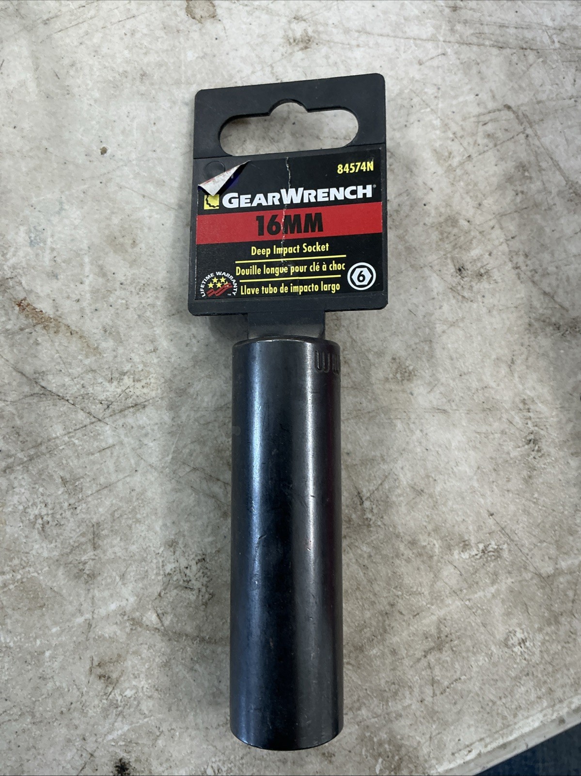 Gearwrench 84574N 1/2″ Drive 6 Point Deep Impact Metric Socket – 16mm