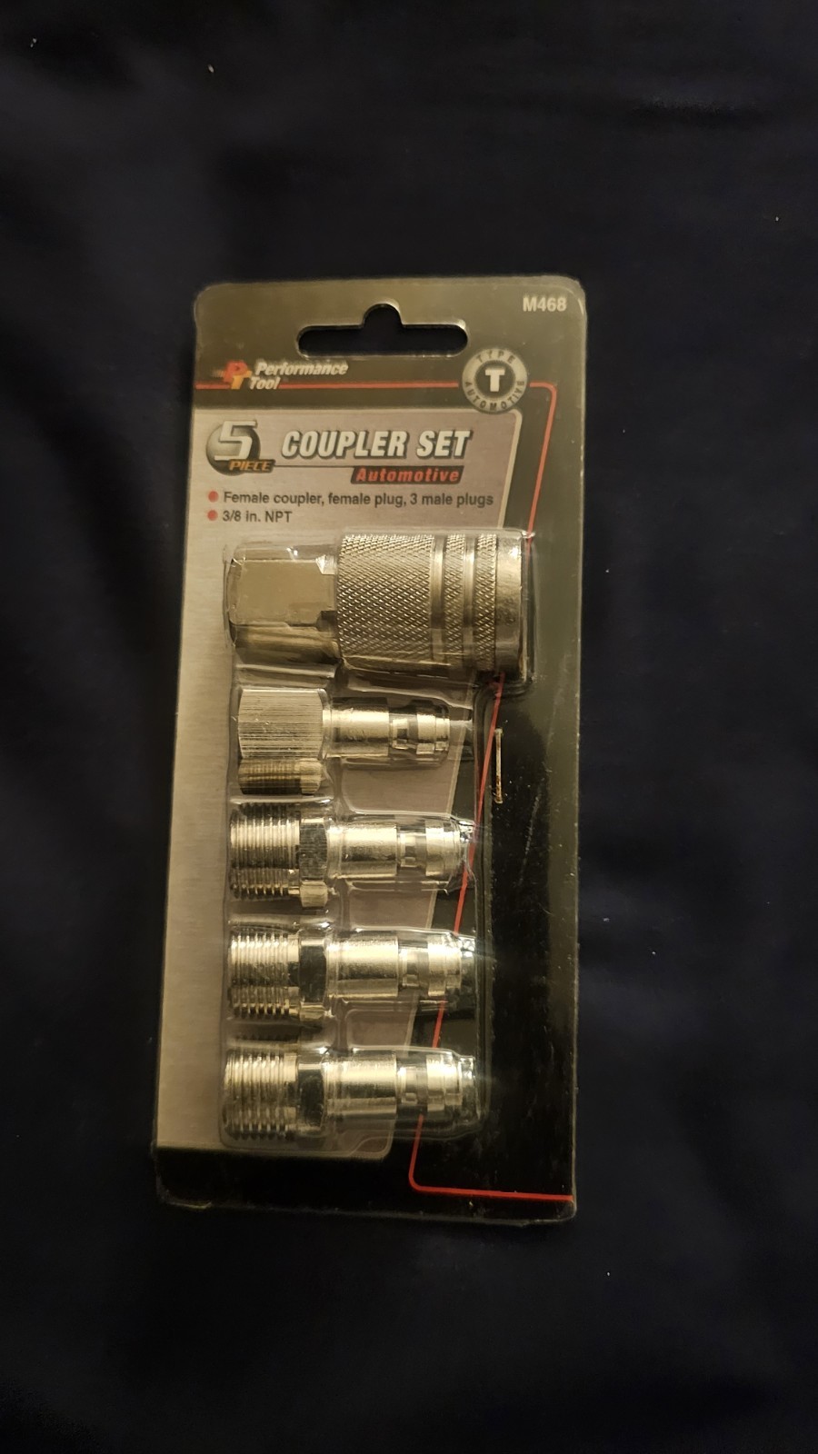 Performance Tool 5 Pc Coupler Set 3/8″NPT