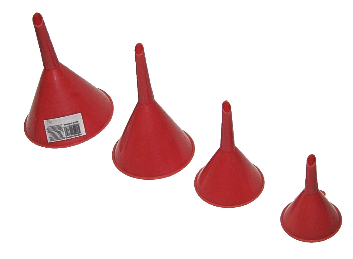 6 pc Funnel Set Transmission and Motor Oil Water Filler 2-1/2 3 4 5in 18 15 L