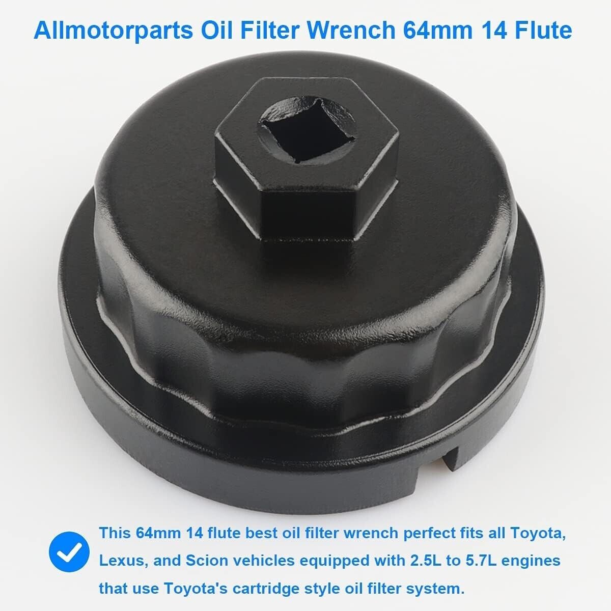 64MM 14 Flutes Oil Filter Cap Wrench Remover Tool for Toyota & Lexus 2.5L-5.7L