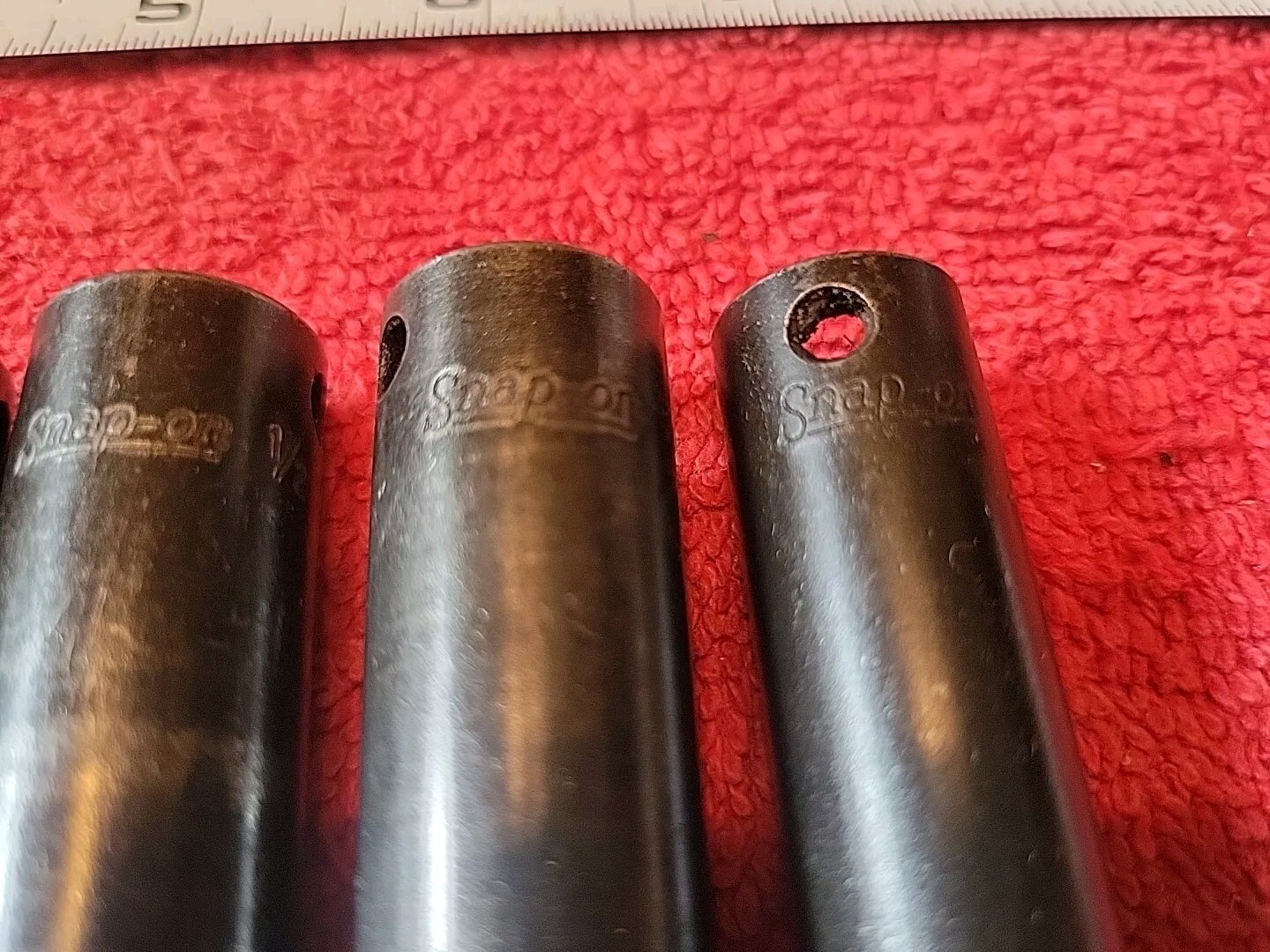 SNAP-ON TOOLS SAE 3/8″ DRIVE DEEP IMPACT SOCKET SET 6 PT 7 PC VTG USA 🇺🇸
