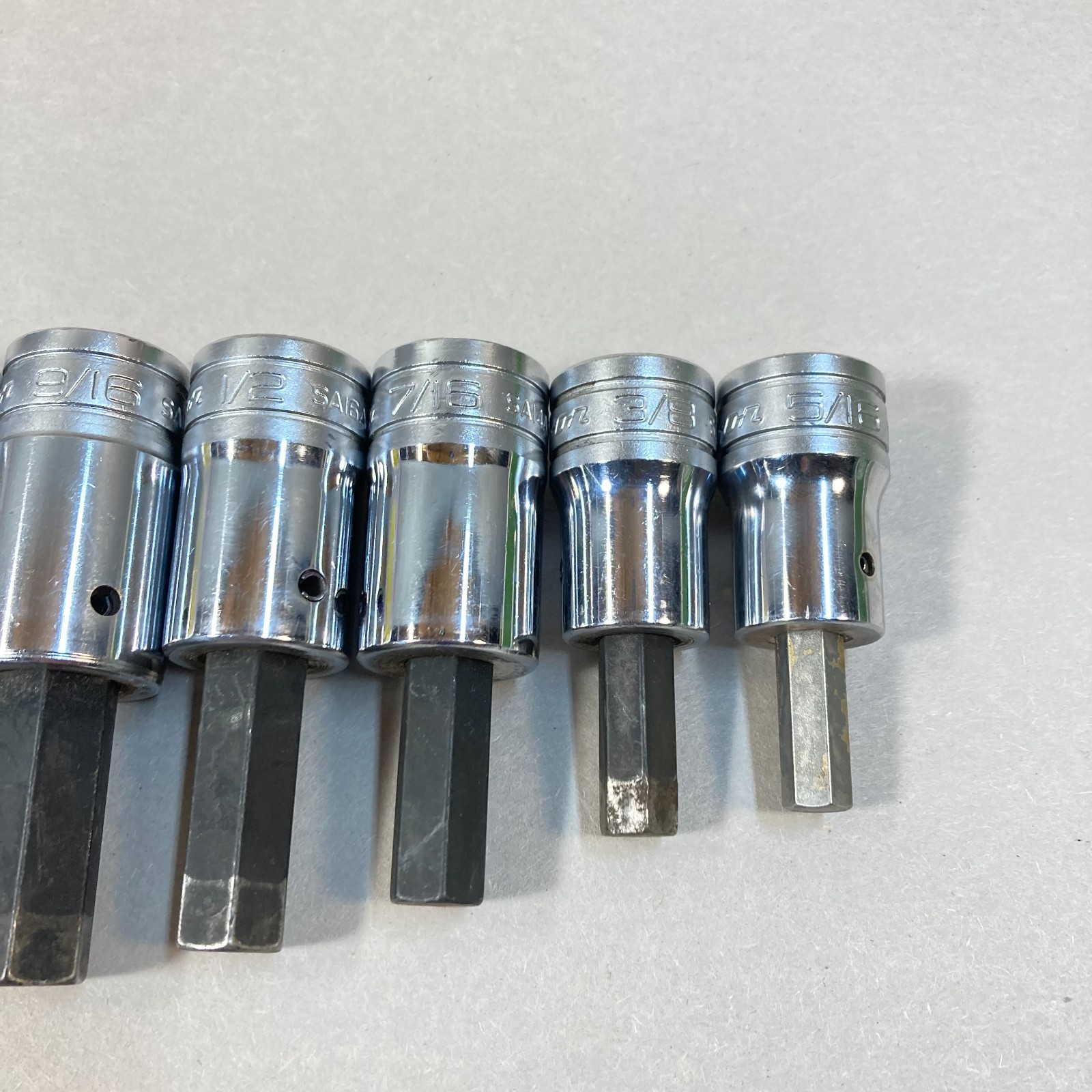 Snap-on Hex Bit Socket Set 7 Pc 1/2″ Drive SA24A 3/4″-SA10A 5/16″ USA