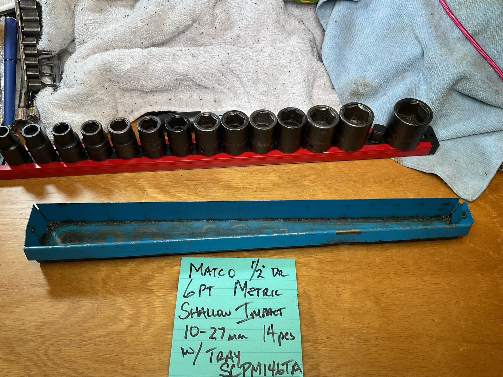 MATCO SCPM146TA 1/2″ Dr. 6Pt. Metric, Impact, Shallow Skt. Set (10-27mm) w/Tray