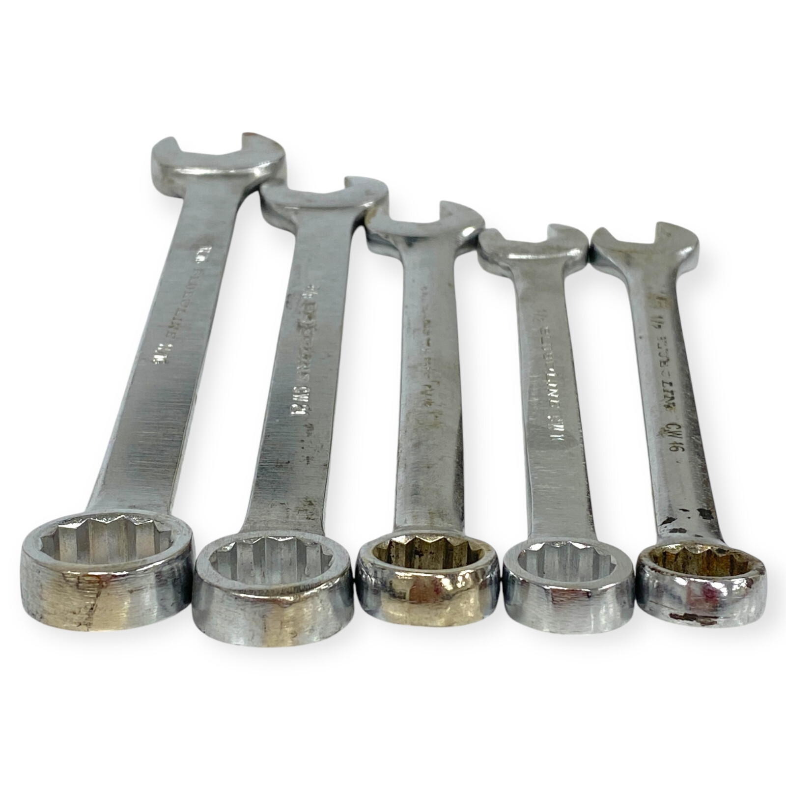 Blue Line CW16 1/2, CW20 5/8, 11/16 in 12 Point Combination Wrench Set, 5 Pcs