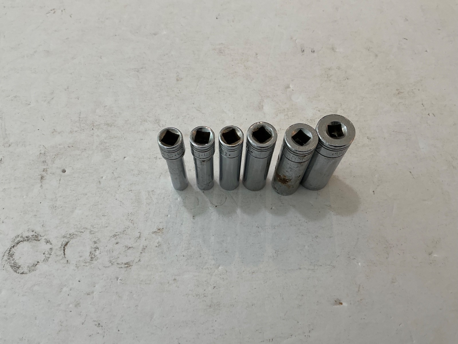 S-K tools 6 pc 1/4″ drive deep metric soxket set 6 pt 6mm-13mm USA made