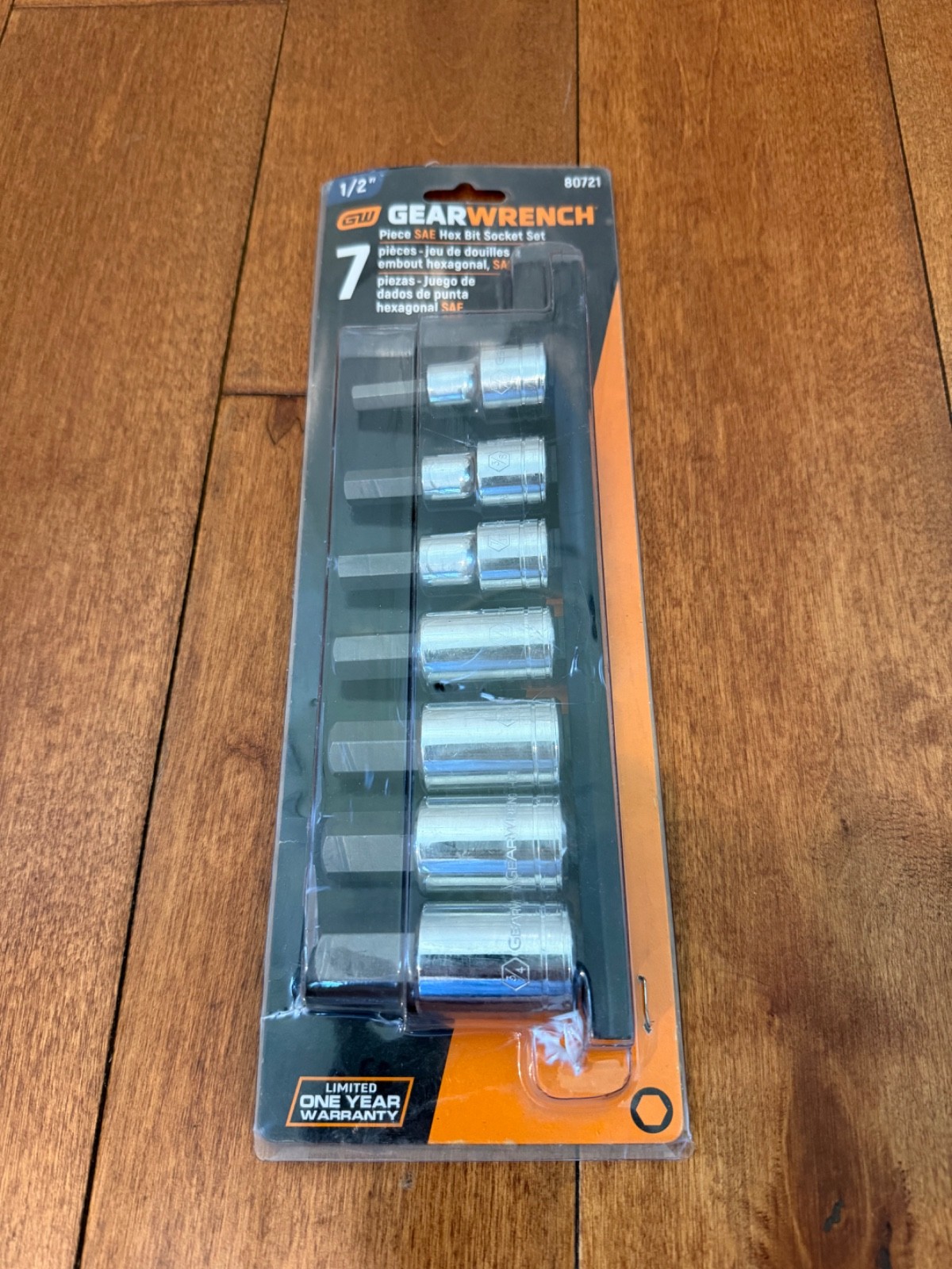 GearWrench 7 Piece SAE Hex Bit Socket Set 1/2″ Drive 80721