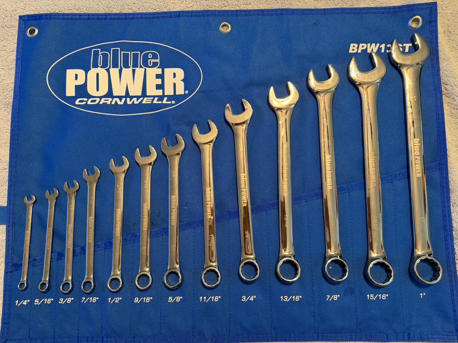 Cornwell Blue Power BPW13ST 13-piece SAE combination wrench set