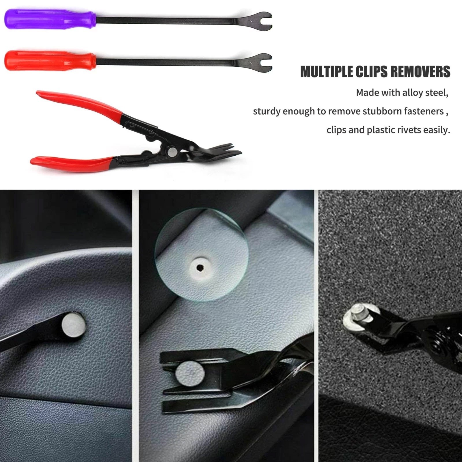 Heavy Duty Car Door Panel Plastic Fastener Remover Body Retainer Clip Pry Tool