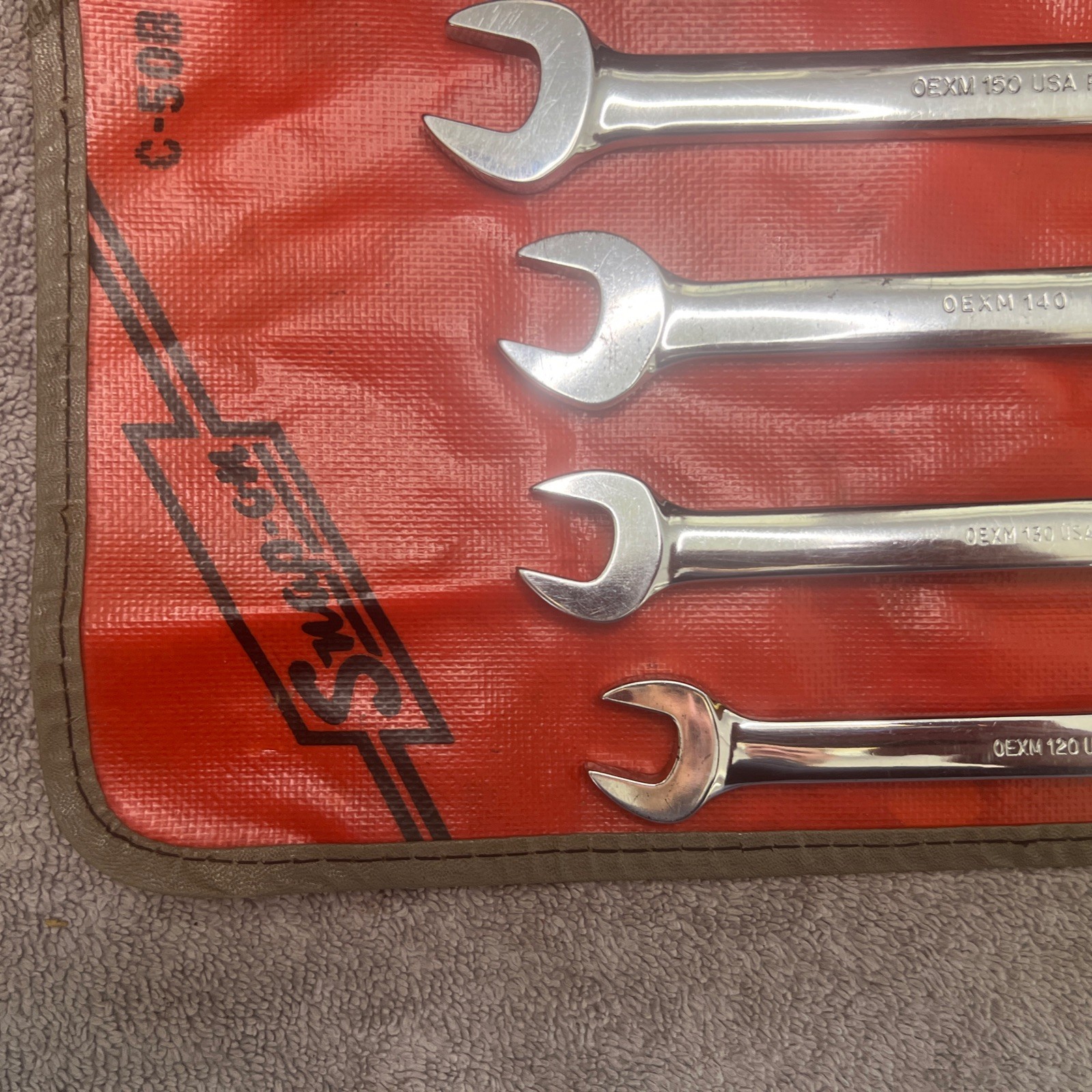 Snap-on 5pc Metric 12pt Combo Wrench Set 12mm 13mm 14mm 15mm 17mm/ C-508 case