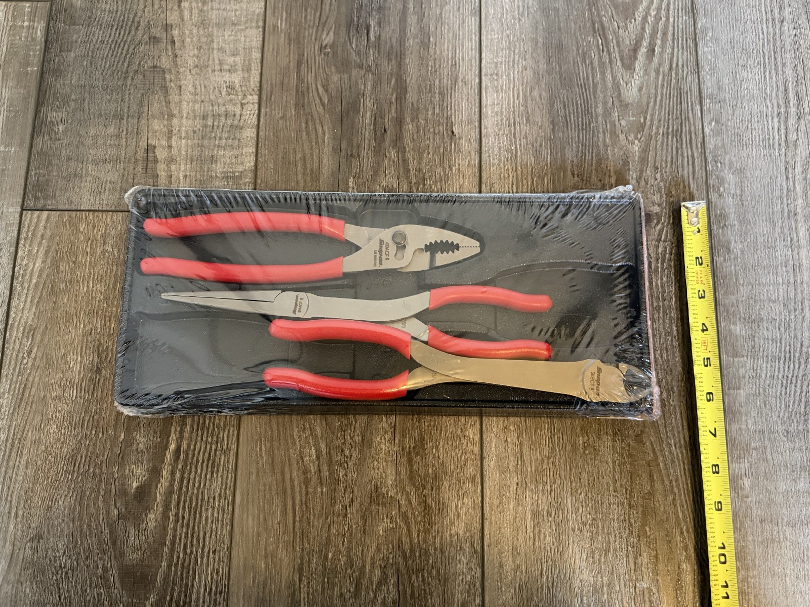 Snap On PL330ACF Red Soft Grip 3 Piece Plier Set New Red