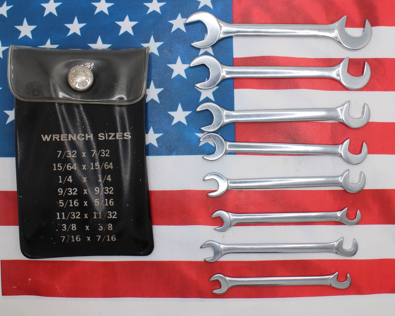 Craftsman USA no 9 4306 -V- Series 8 Pc Open End Ignition Wrench Set Crown Logo