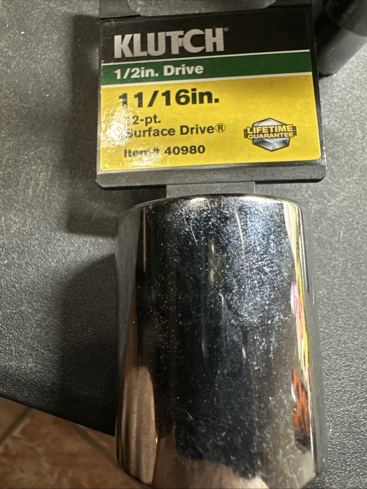 New Klutch 1/2 Drive 12 Pt 1 1/16” Sae Socket