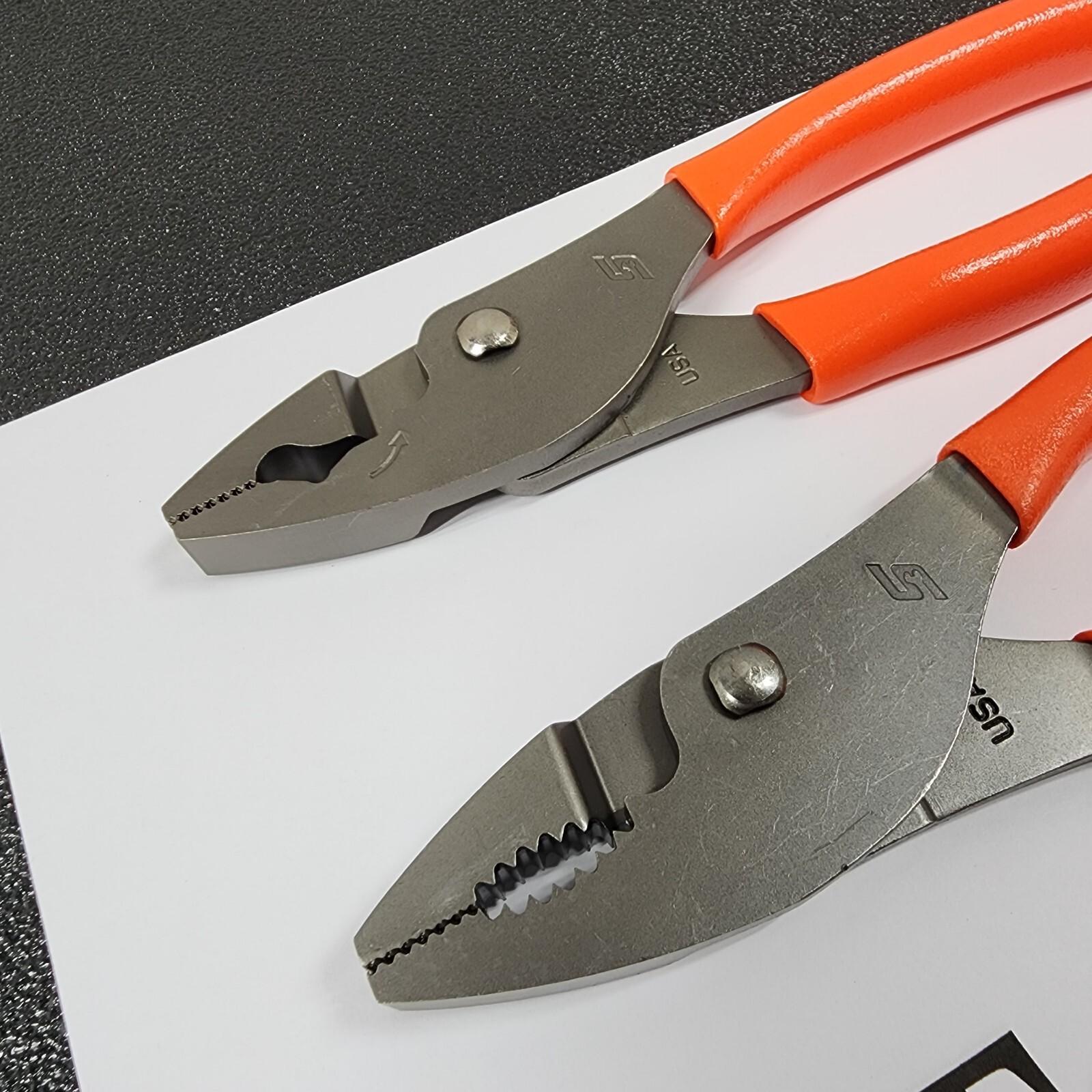 Snap-on Tools USA NEW STYLE ORANGE 3pc Soft Grip Plier Lot Set PL347ACF LN47ACF