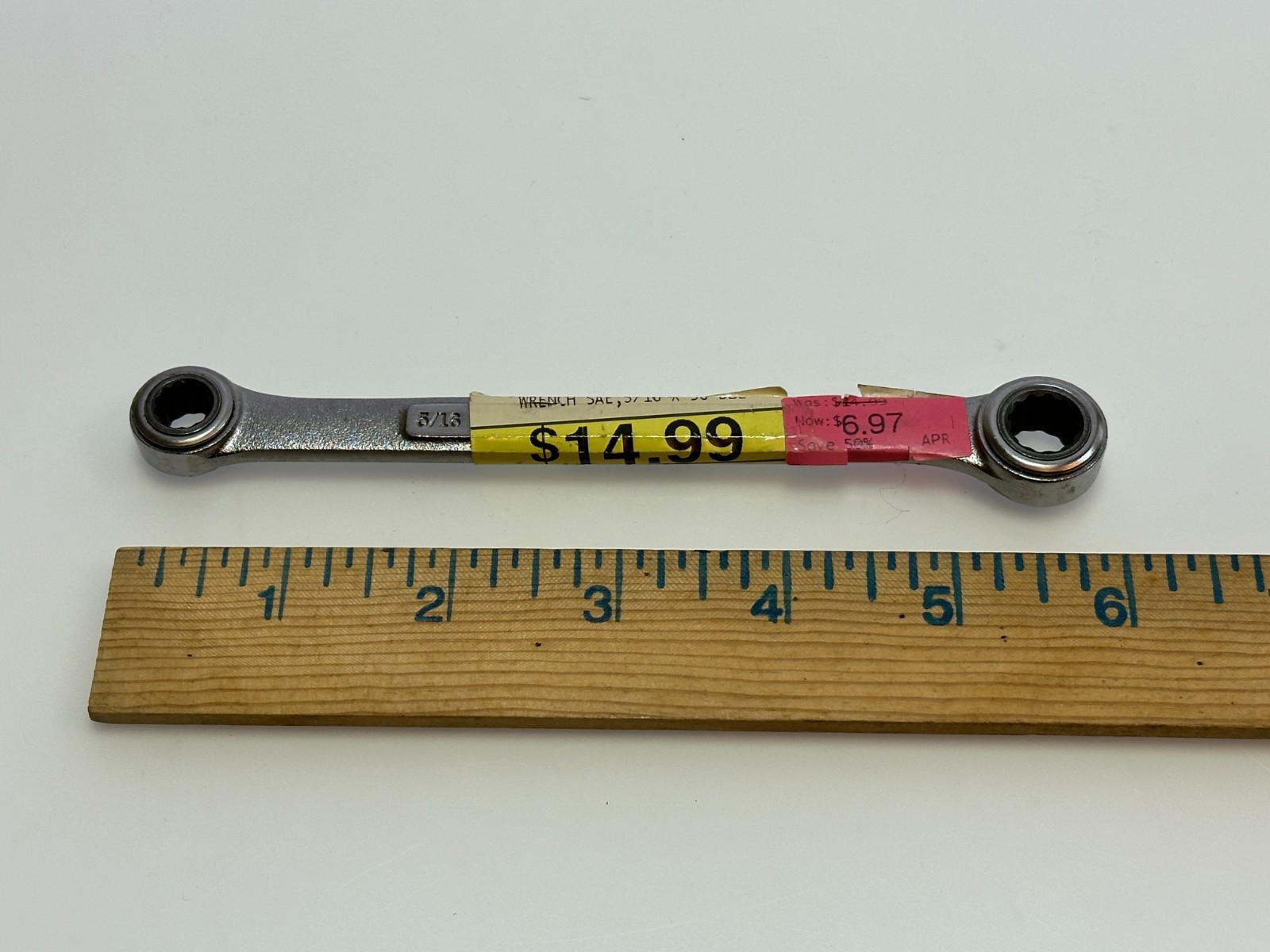 NOS Craftsman USA 425910 VA Double Box End Ratcheting Wrench SAE 5/16″ & 3/8″