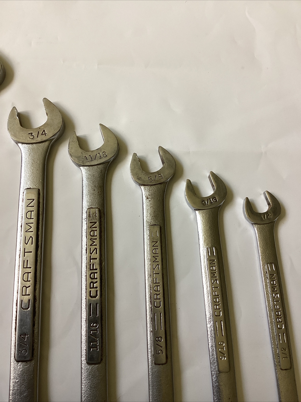 9 pc Craftsman Combination Wrench Set- V, VV 12 pt SAE 1/2” to 1-1/4″ Made USA