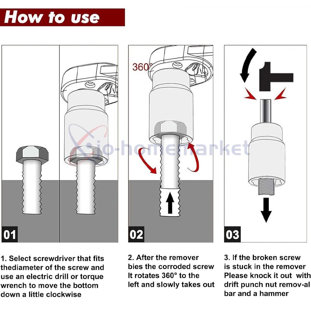 5Pcs Twist Socket 1/2” Drive For Wheel Lug Nut Damaged Removal and Extractor