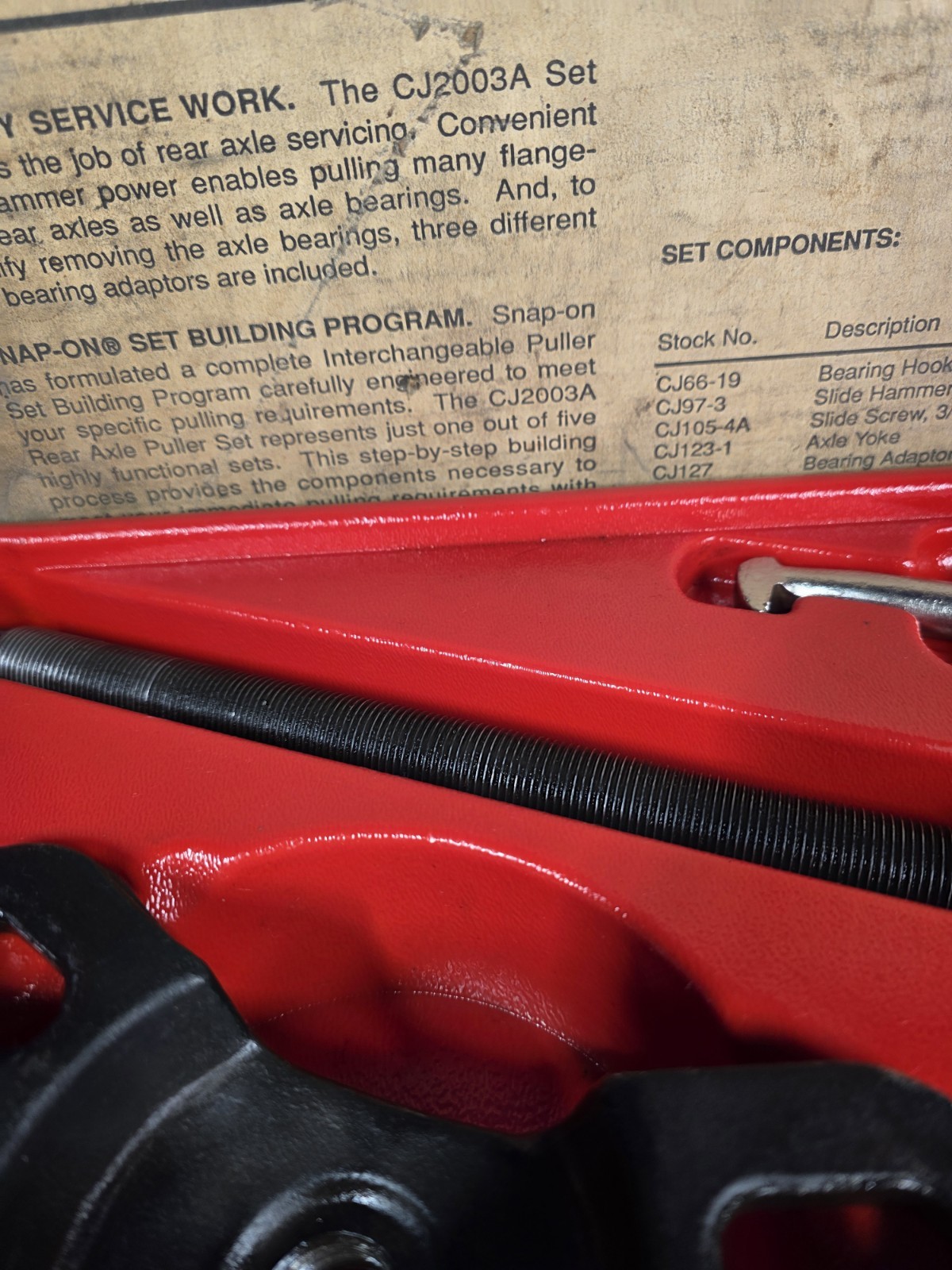 Snap-on Tools CJ2003A 7-Piece Rear Axle Slide Hammer Puller Set