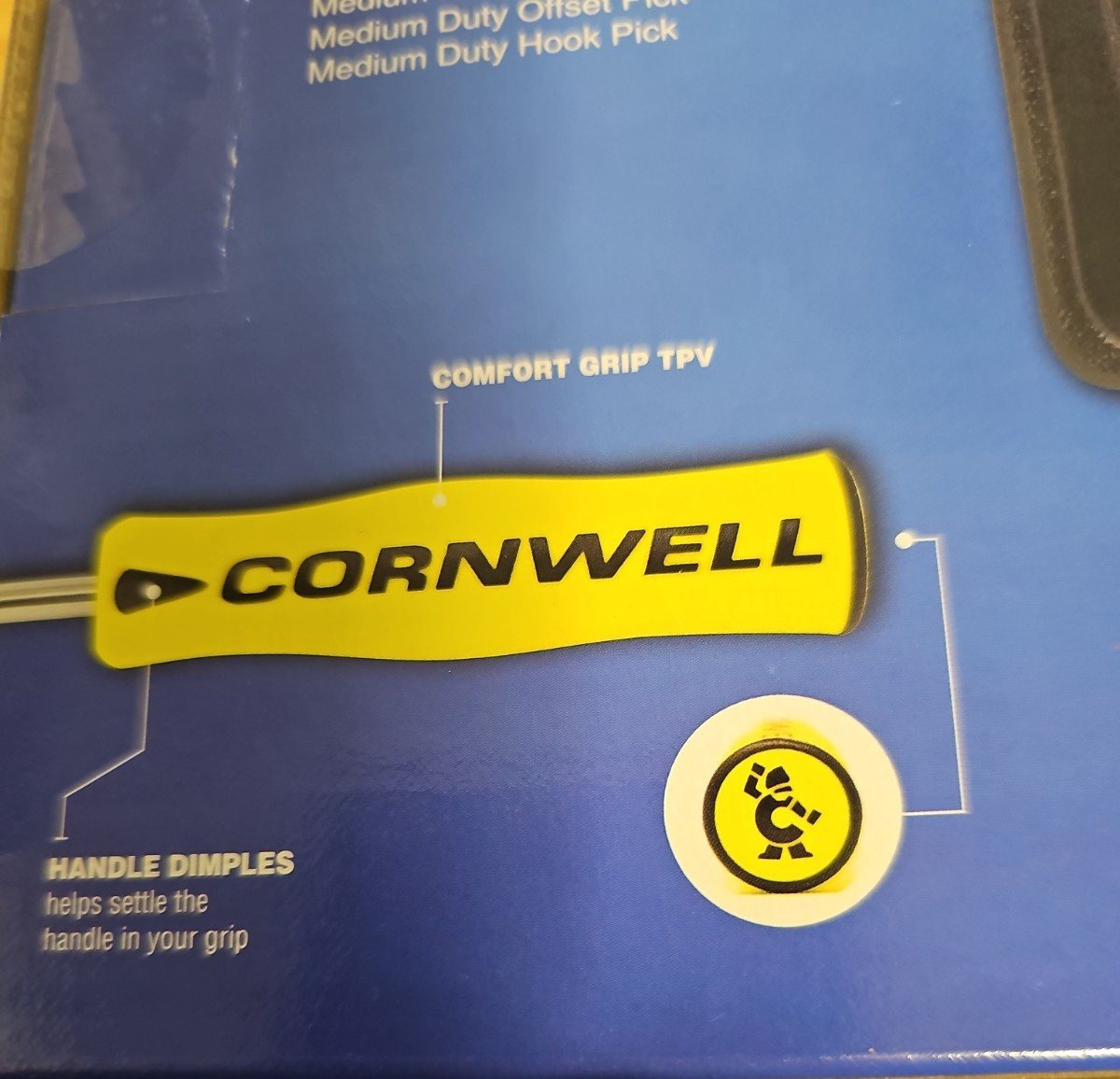 Cornwell Tools CTG4MDSY – 4 Piece Medium Duty Hook and Pick Set, Yellow