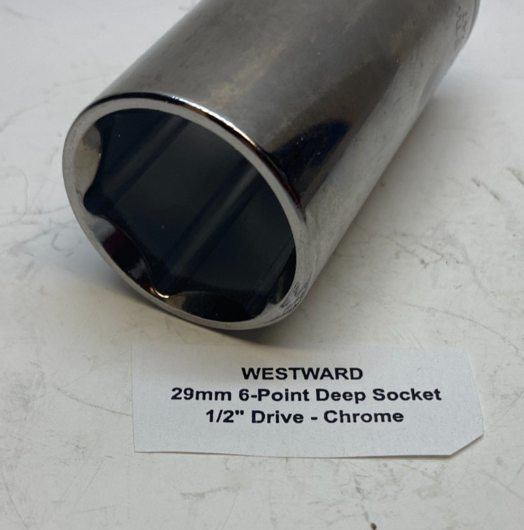 WESTWARD 29mm 6-Point Deep Socket – 1/2″ Drive – Chrome – Prepaid Shipping