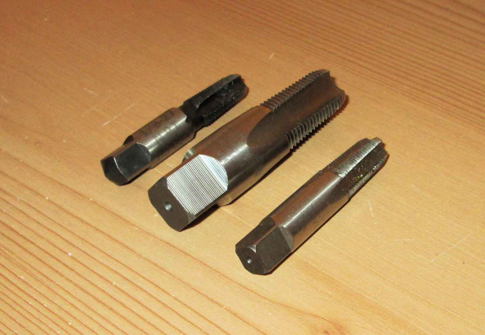 Lot of 3: Hanson Whitney Pipe Taps – Two 1/8-27 NPT Tap & One 3/8-18 NPT