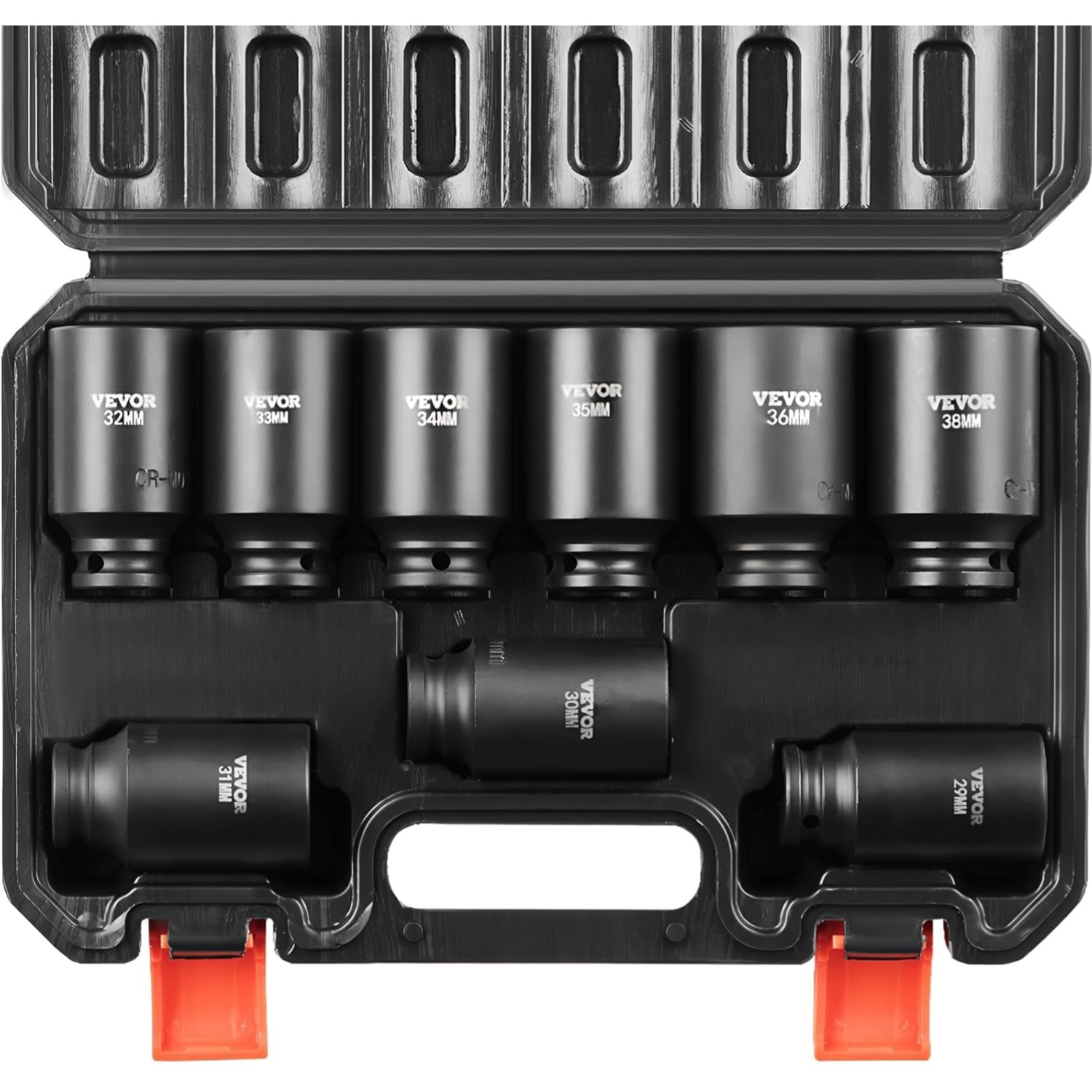 Impact Socket Set 1/2 Inch Drive Metric 29-38mm Durable Chrome Molybdenum